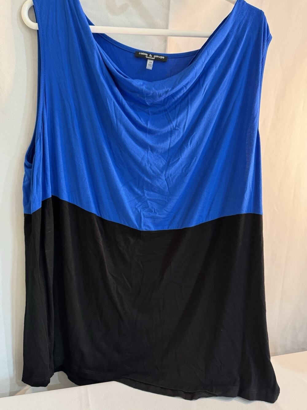 Cable And Gauge Plus Color Block Top 2X Sleeveless Bold Workwear 0062